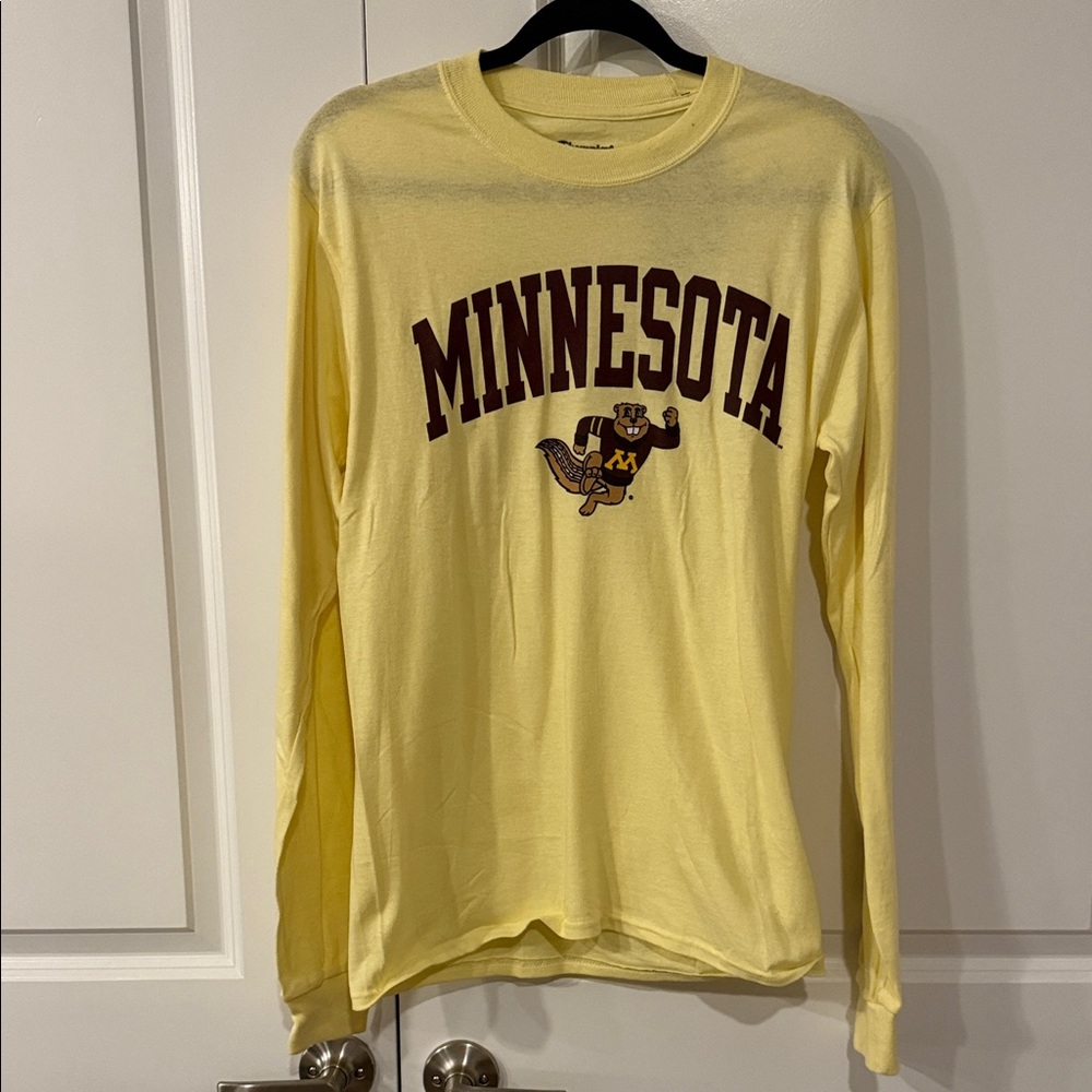 NWT Champion Yellow Long Sleeve Tee University of Minnesota size S